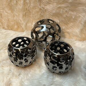 Silver ceramic contemporary vase home decore